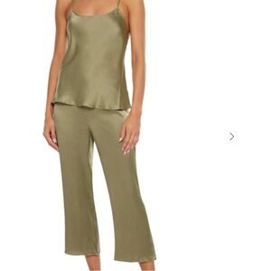 Ginia Burnt Olive Washable Silk Pant
